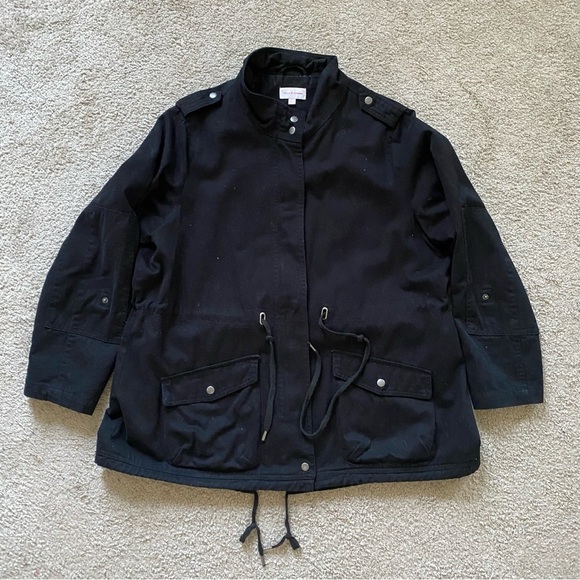 Molly & Isadora ~ Black Fullzip Jacket ~ Lined ~ Snap Pockets ~ Casual ~ Size 1X - Picture 1 of 8